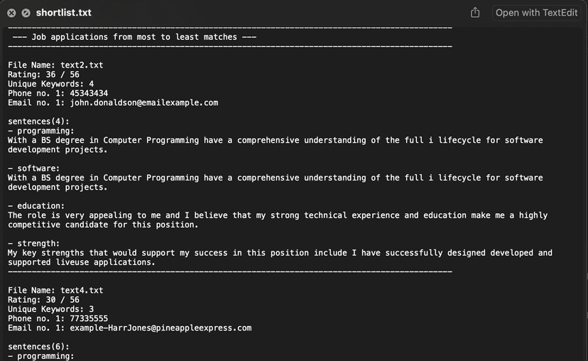 Streamlining a recruiters process